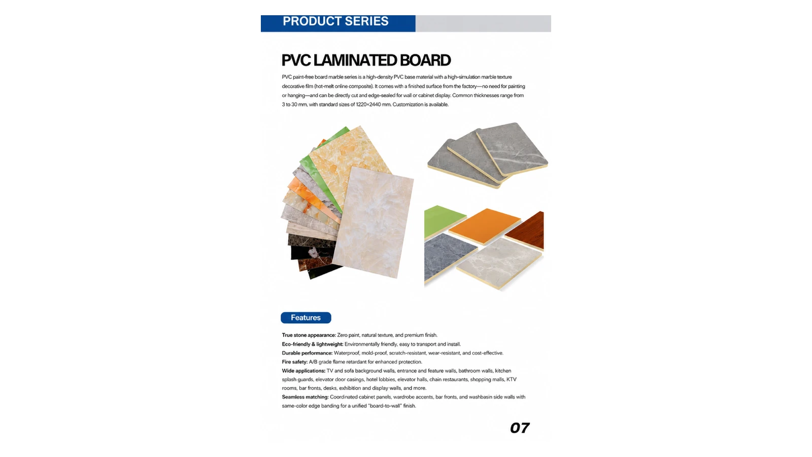 PVC lamine köpük levha catalog reference