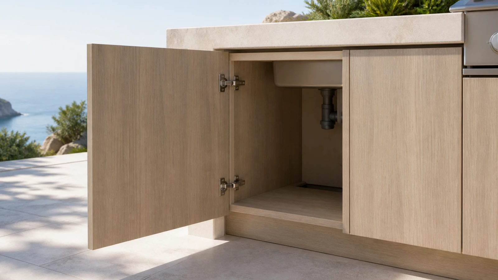 PVDF WPC Outdoor Kitchen Cabinet System board construction details