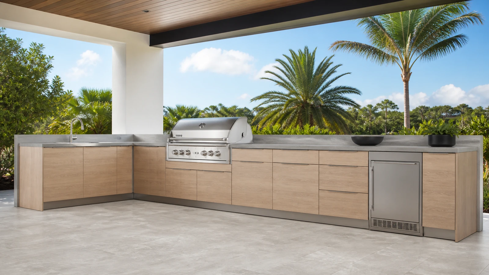 PVDF WPC Outdoor Kitchen Cabinet System