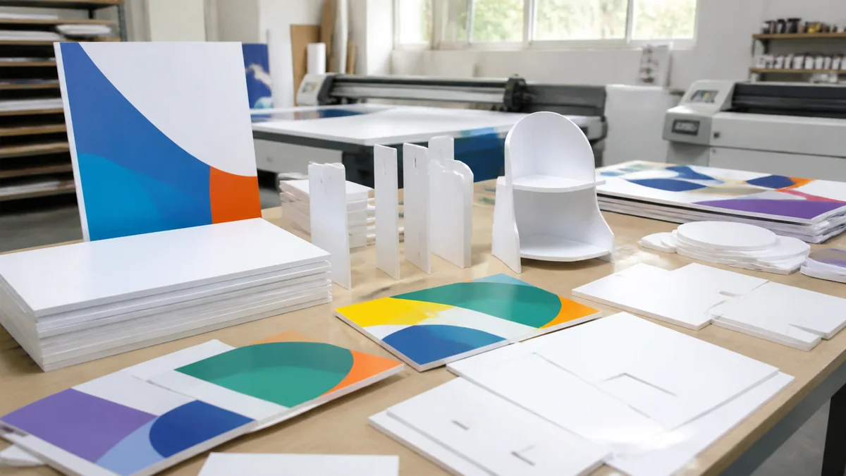 PVC foam board sign blanks and display panels for UV printing, signage and advertising projects.