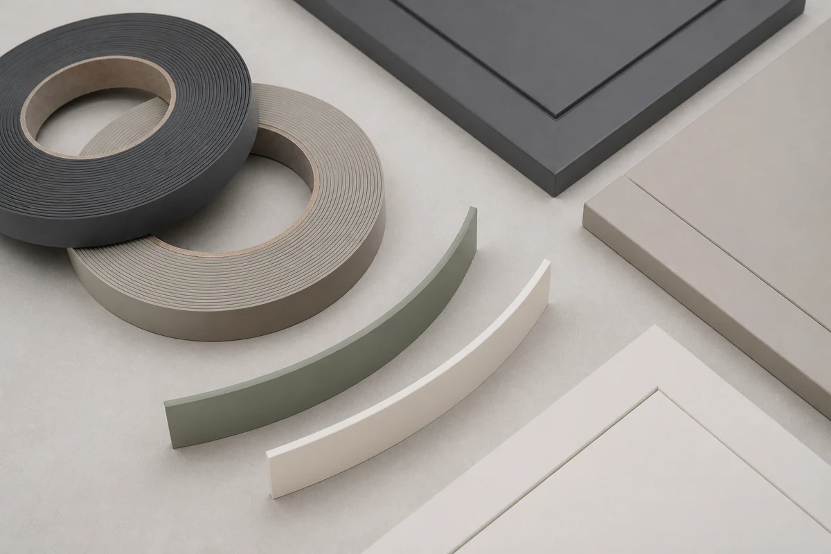 Super matte PVC edge banding rolls with low-sheen furniture panels